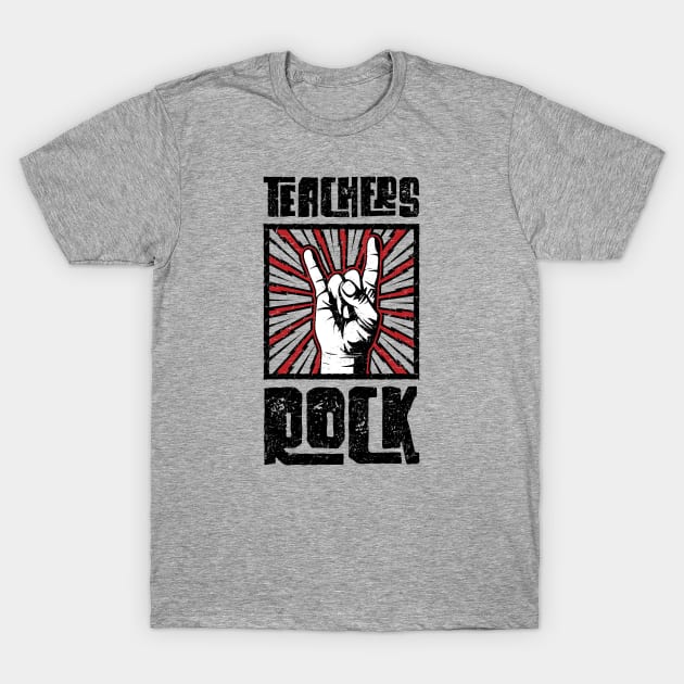 Teachers Rock! - Red - Barn Shirt USA T-Shirt by Barn Shirt USA
